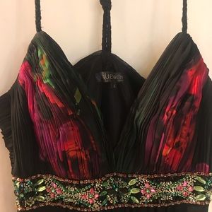 💫Sue Wong Nocturne Dress Beaded Gems Cross Back 8